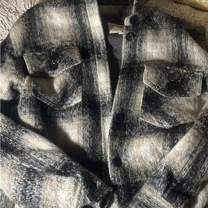 Plaid Black and Gray Women's Jacket